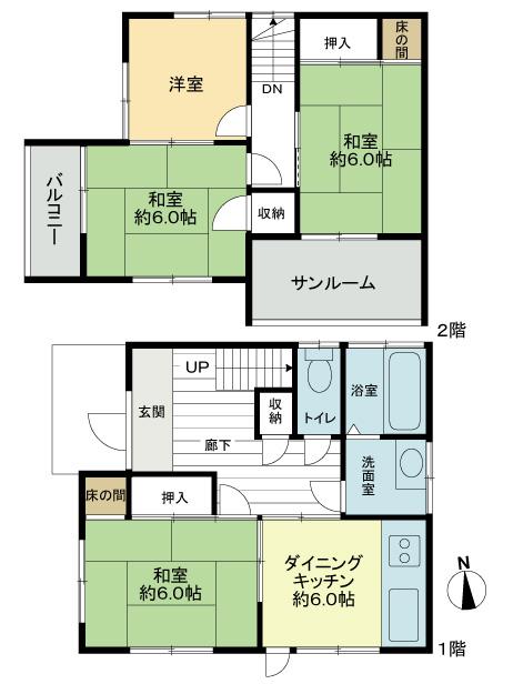 Floor plan. 16.8 million yen, 4DK, Land area 115.71 sq m , Building area 71.89 sq m floor plan