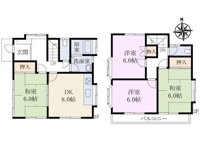 Floor plan. 23.8 million yen, 4DK, Land area 97.97 sq m , Building area 77.76 sq m Tachikawa Kashiwamachi 3-chome Floor