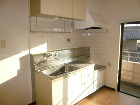 Kitchen. Two-burner gas stove installation Allowed