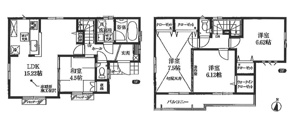 Floor plan. 51,200,000 yen, 4LDK, Land area 120.52 sq m , Building area 95.18 sq m