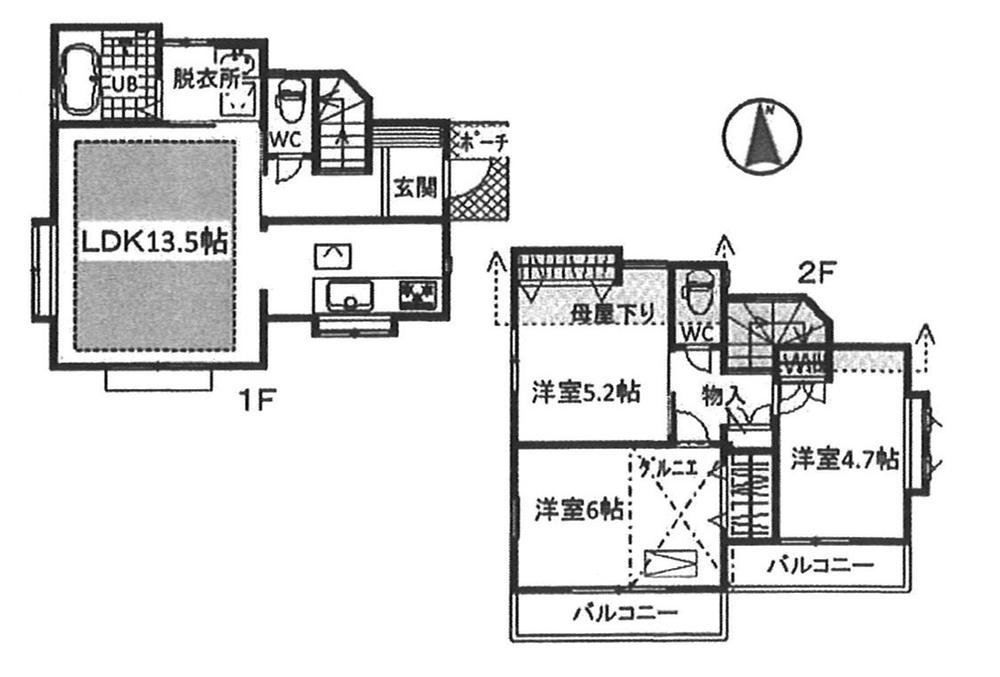 Floor plan. (B Building), Price 33,900,000 yen, 3LDK, Land area 89.47 sq m , Building area 71.56 sq m