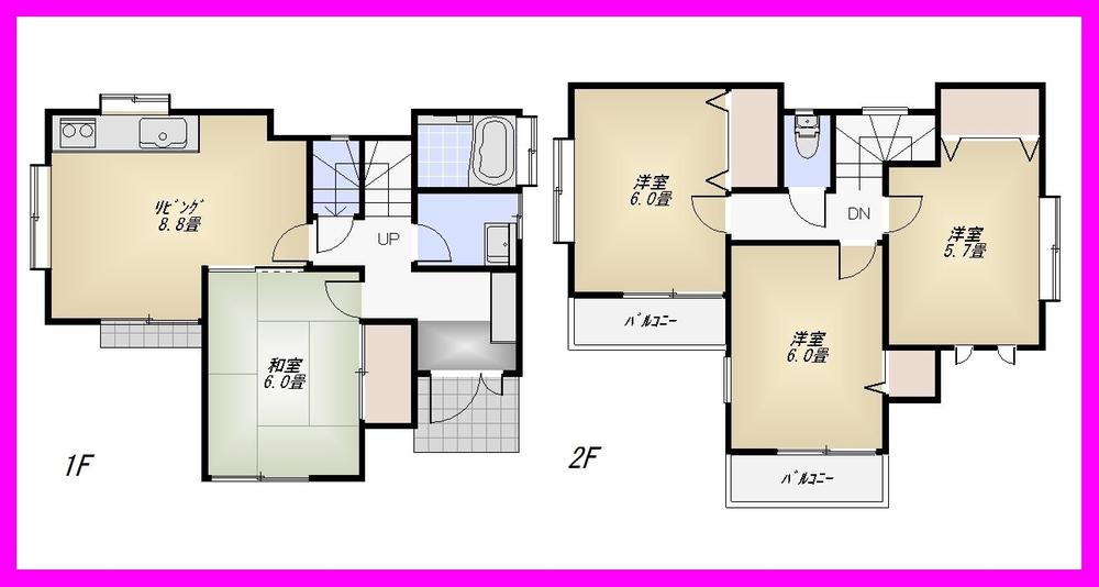 Floor plan. 24,800,000 yen, 4LDK, Land area 132.24 sq m , Building area 79.32 sq m