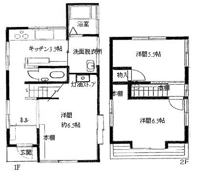 Floor plan. 16.8 million yen, 3K, Land area 55.13 sq m , Building area 55.34 sq m interior has stuck