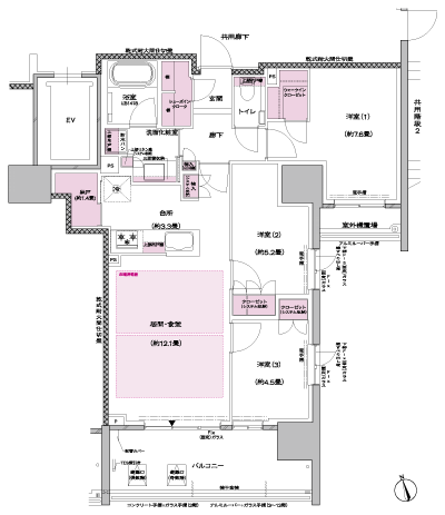 Floor: 3LDK + N + WIC + SIC, the occupied area: 74.47 sq m, Price: TBD