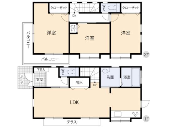 Floor plan. 29,800,000 yen, 3LDK, Land area 152.66 sq m , Building area 86.74 sq m floor plan