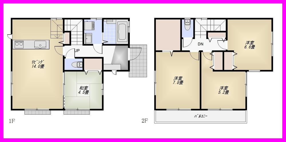 Floor plan. (1 Building), Price 38,500,000 yen, 4LDK, Land area 118.46 sq m , Building area 91.4 sq m