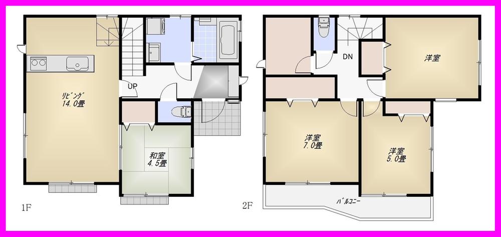 Floor plan. (Building 2), Price 38,500,000 yen, 4LDK+S, Land area 118.45 sq m , Building area 94.56 sq m