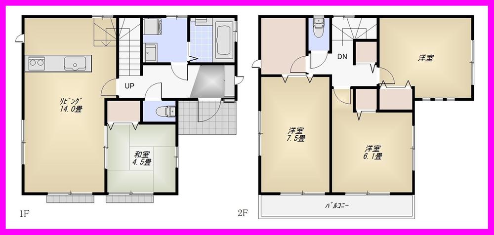 Floor plan. (3 Building), Price 38,500,000 yen, 4LDK, Land area 118.46 sq m , Building area 94.72 sq m