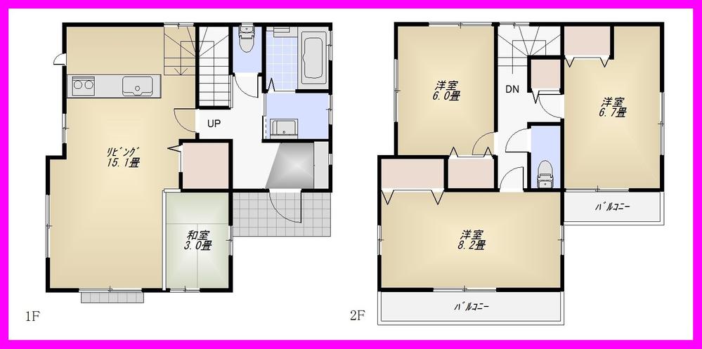 Floor plan. Price 38 million yen, 3LDK, Land area 118.46 sq m , Building area 94.4 sq m