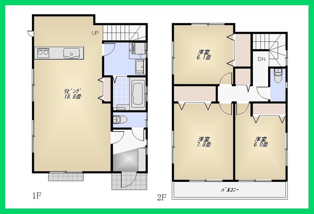 Floor plan. (5 Building), Price 35,300,000 yen, 3LDK, Land area 118.45 sq m , Building area 94.4 sq m