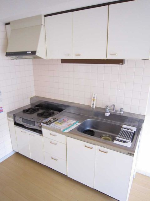 Kitchen. Two-burner gas stove can be installed