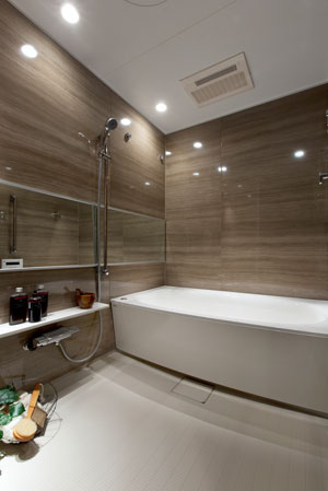 Bathing-wash room.  [Bathroom "i-X (Eakes)"] Eliminating the bells and whistles, Beautiful bathroom with fancy make with a high degree of accuracy simple.