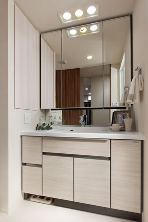 Bathing-wash room.  [Beautiful dresser] Vanity to make a clean utilizing the voice of the hair make-up artist.