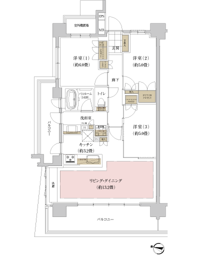 Floor: 3LDK, occupied area: 72.48 sq m, Price: 43,900,000 yen, now on sale