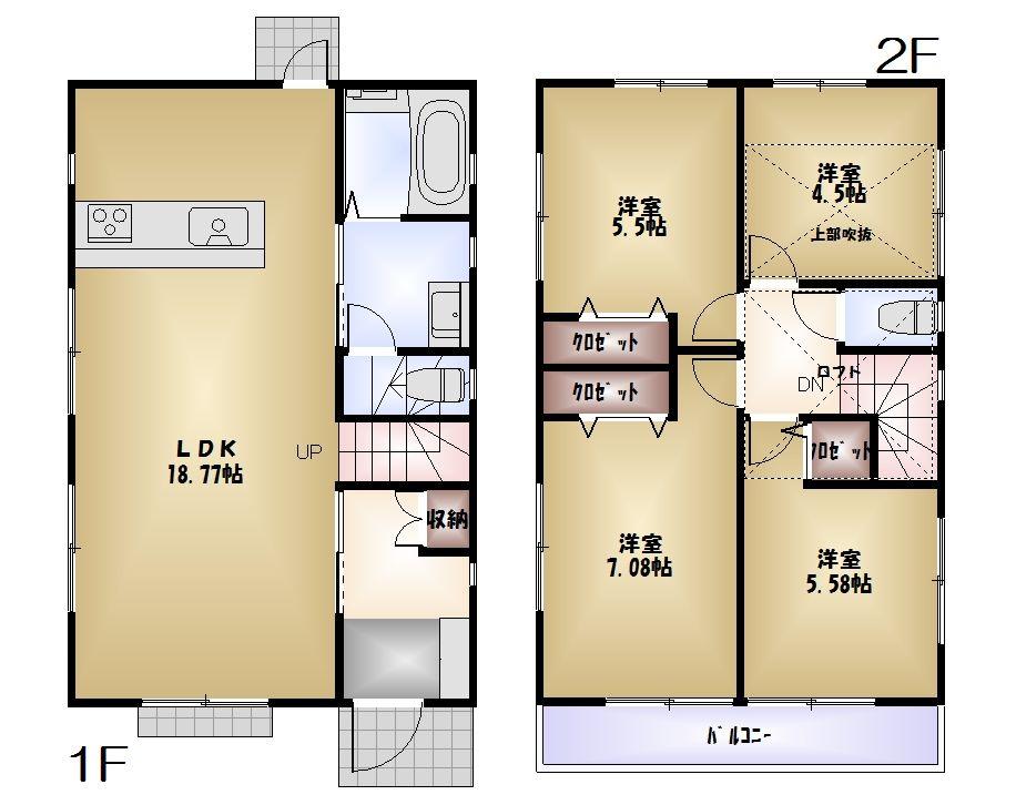 Floor plan. 38,800,000 yen, 4LDK, Land area 117.01 sq m , Building area 93.28 sq m