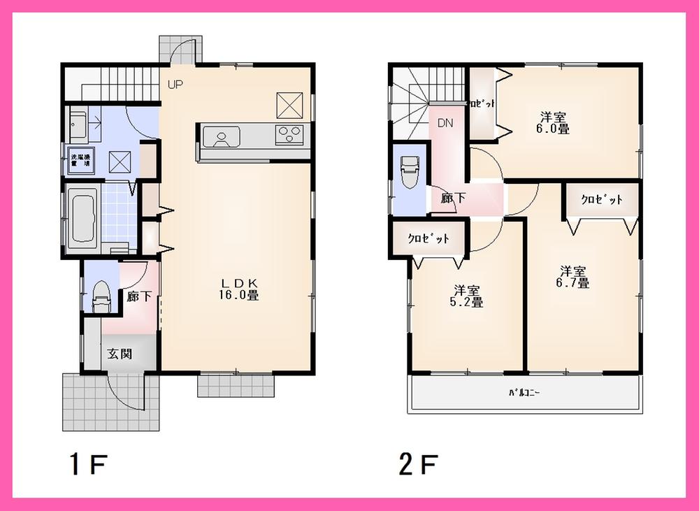 Floor plan. 41,800,000 yen, 3LDK, Land area 104.58 sq m , Building area 83.44 sq m