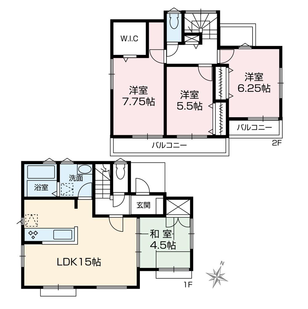 Building plan example (floor plan). Building plan example (8 Building) 4LDK, Land price 26.2 million yen, Land area 118.03 sq m , Building price 12.6 million yen, Building area 92.56 sq m