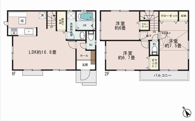 Floor plan. 39,800,000 yen, 3LDK, Land area 96.56 sq m , Building area 86.73 sq m floor plan