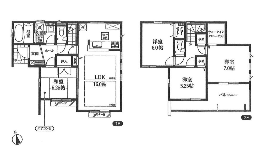 Floor plan. (1 Building), Price 37,800,000 yen, 4LDK, Land area 108.76 sq m , Building area 95.64 sq m