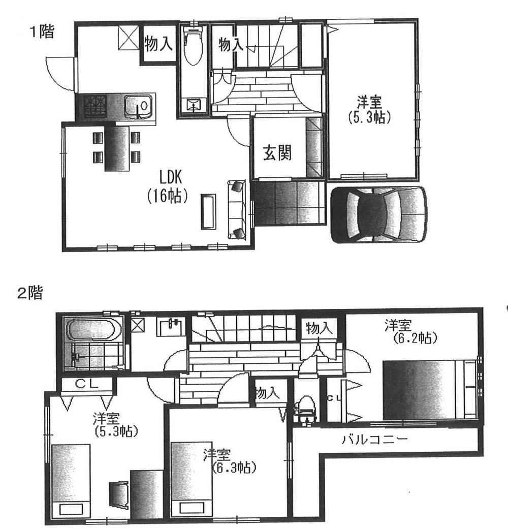 Floor plan. (A Building), Price 40,800,000 yen, 4LDK, Land area 110.09 sq m , Building area 87.66 sq m