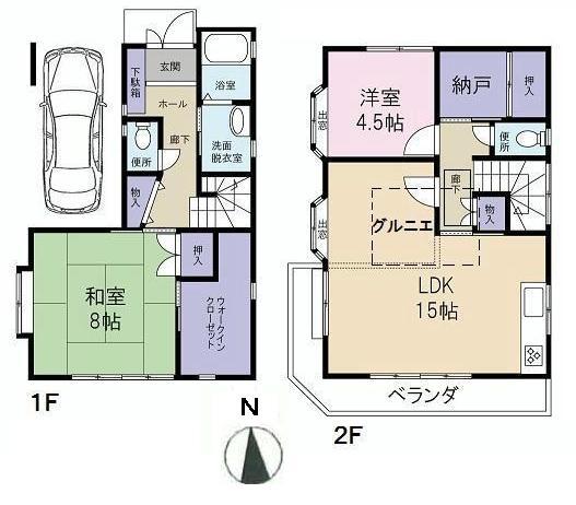 Floor plan. 28,400,000 yen, 2LDK+S, Land area 78.2 sq m , Building area 79.69 sq m