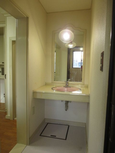 Washroom. WC & basin of the entrance