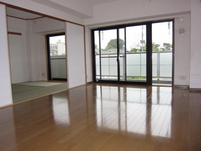 Living and room. Bright living room with large windows