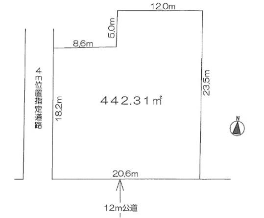 Compartment figure. Land price 158 million yen, Land area 442.31 sq m compartment view