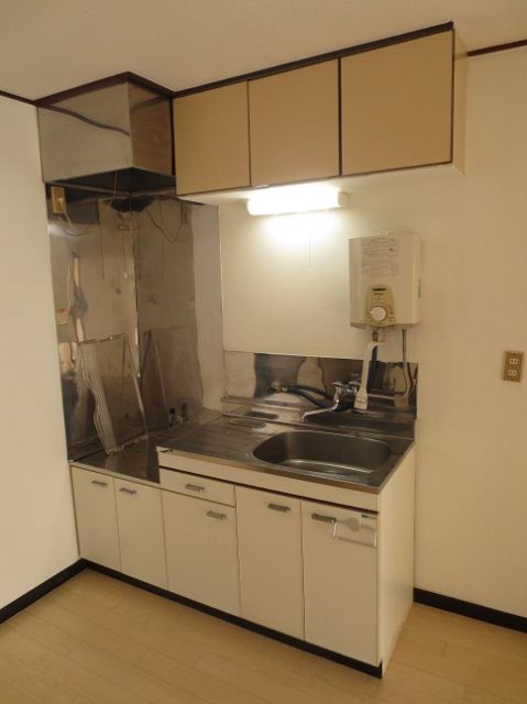 Kitchen. Storage sink is spacious with two-burner gas stove correspondence is also abundant