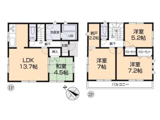 Floor plan. 32,800,000 yen, 4LDK, Land area 100.06 sq m , Building area 90.72 sq m floor plan