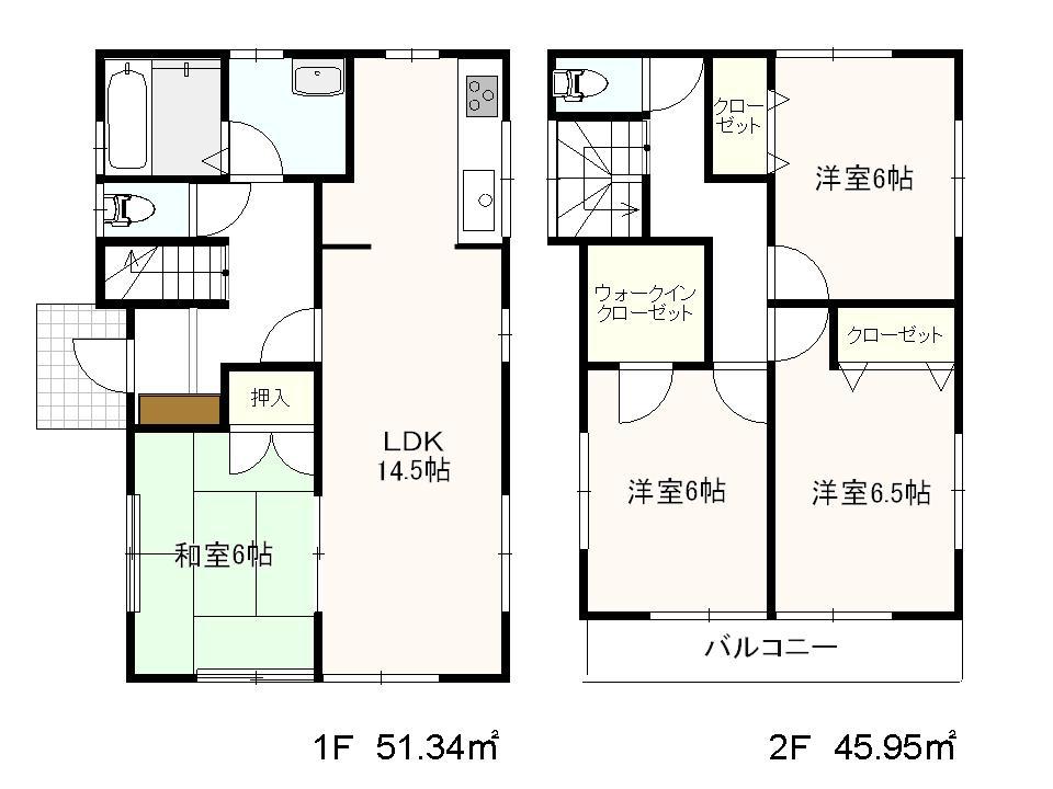 Floor plan. 35,800,000 yen, 4LDK, Land area 143.03 sq m , Building area 97.03 sq m
