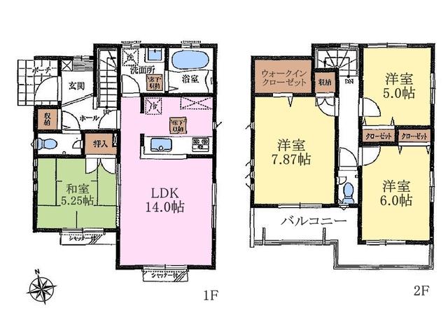Floor plan. 49,800,000 yen, 4LDK, Land area 117.58 sq m , Building area 91.91 sq m between Tachikawa Shibasaki-cho 4-chome floor plan