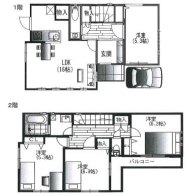 Floor plan. 40,800,000 yen, 4LDK, Land area 110.9 sq m , Building area 87.66 sq m