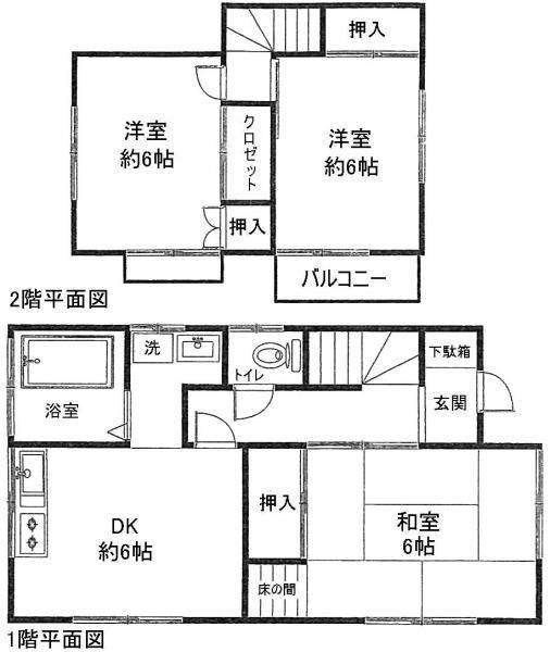Floor plan. 8.8 million yen, 3DK, Land area 73 sq m , Building area 59.95 sq m