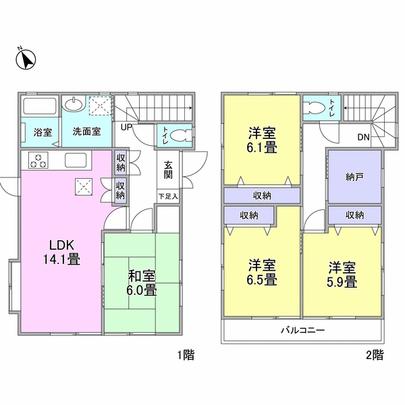 Floor plan. Complete separation type 2 family house <building (1)>