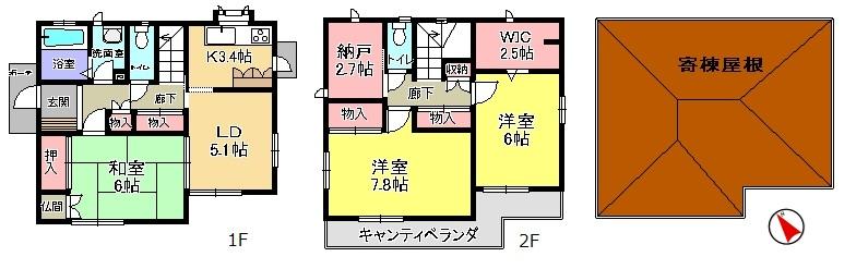 Floor plan. 25,800,000 yen, 3LDK + S (storeroom), Land area 114.73 sq m , Building area 89.16 sq m
