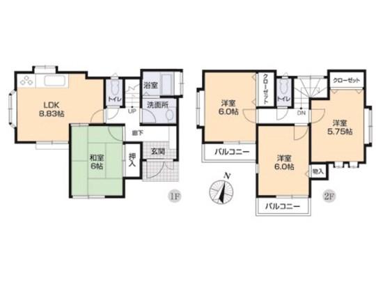 Floor plan. 26,800,000 yen, 4LDK, Land area 132.24 sq m , Building area 79.32 sq m floor plan
