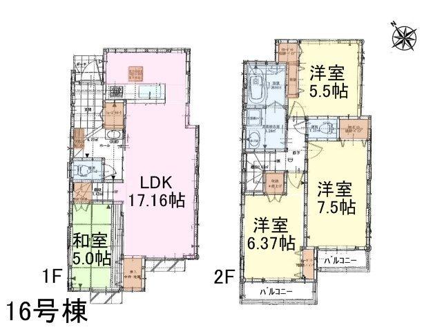 Floor plan. 33,800,000 yen, 4LDK, Land area 120.04 sq m , Building area 94.97 sq m Tachikawa Kamisuna-cho 3-chome No.  Floor plan