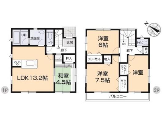 Floor plan. 29,800,000 yen, 4LDK, Land area 108.95 sq m , Building area 88.68 sq m floor plan