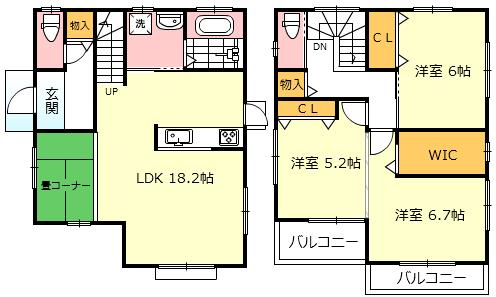 Other building plan example. Building plan example (No. 3 locations) Building price 12.1 million yen, Building area 90.90 sq m