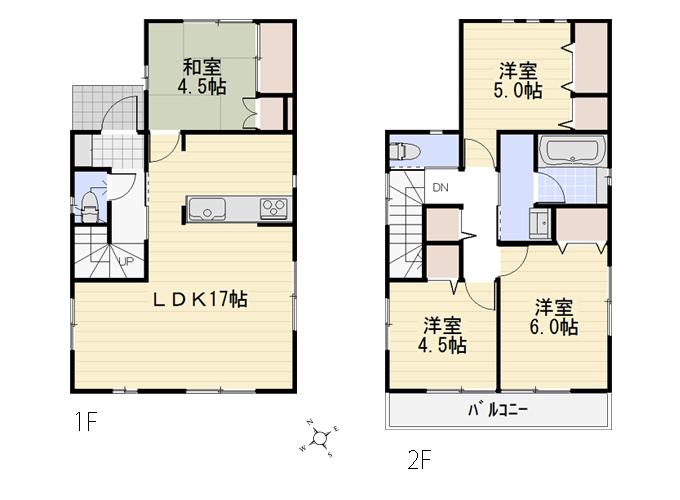 Floor plan. (1 Building), Price 30,800,000 yen, 3LDK, Land area 100.11 sq m , Building area 87.48 sq m
