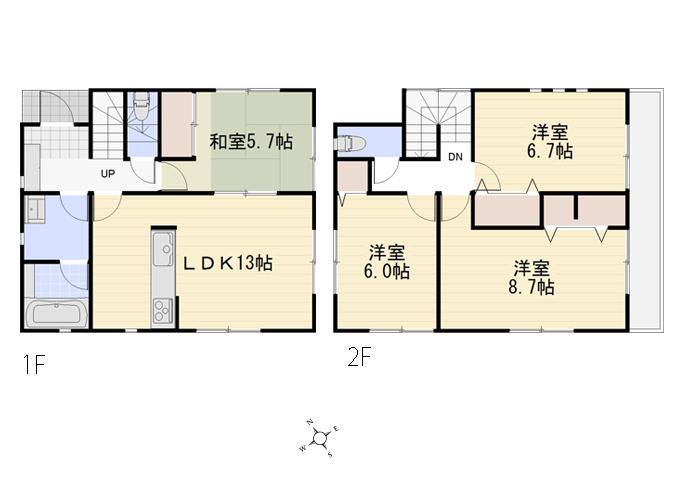 Floor plan. (4 Building), Price 32,800,000 yen, 4LDK, Land area 100.07 sq m , Building area 92.33 sq m