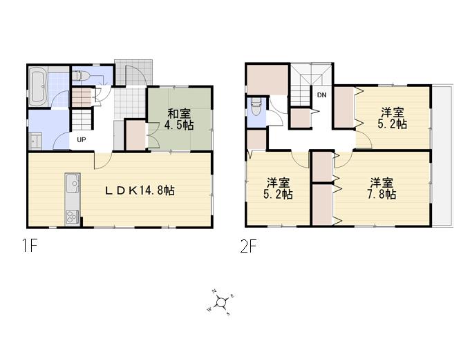 Floor plan. (5 Building), Price 30,800,000 yen, 4LDK+S, Land area 100.09 sq m , Building area 95.98 sq m