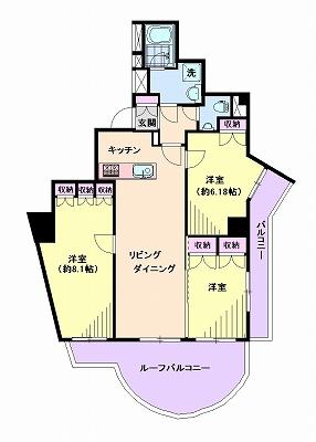 Floor plan. 3LDK, Price 33,800,000 yen, Occupied area 80.04 sq m , Balcony area 8.83 sq m