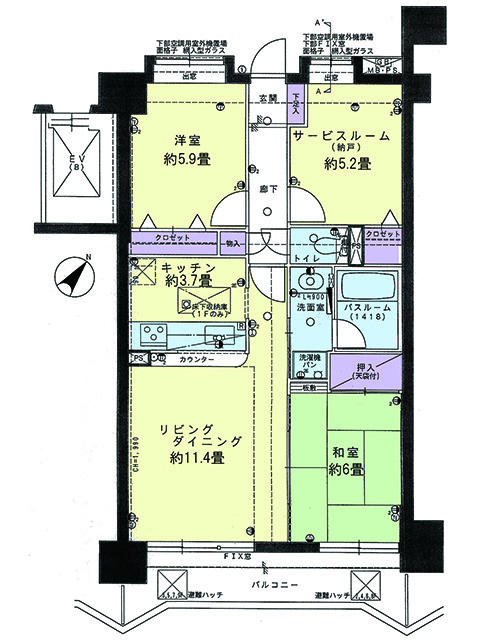 Floor plan. 2LDK + S (storeroom), Price 12.8 million yen, Occupied area 70.21 sq m , Balcony area 8.71 sq m