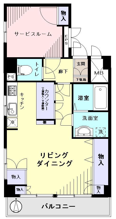 Floor plan. 1LDK, Price 14.5 million yen, Occupied area 42.68 sq m , Balcony area 4.78 sq m