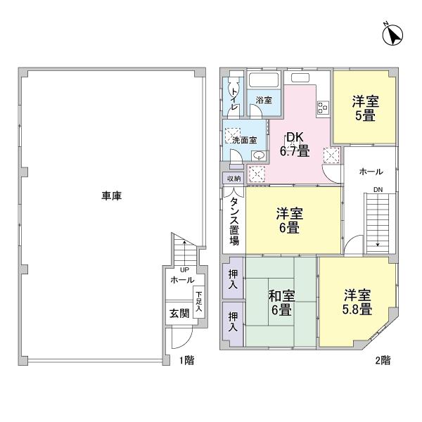 Floor plan. 38,300,000 yen, 4DK, Land area 81.18 sq m , Building area 133.78 sq m 4DK type