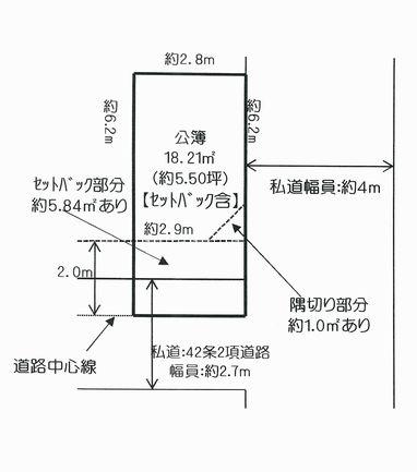 Compartment figure. Land price 9.8 million yen, Land area 18.21 sq m