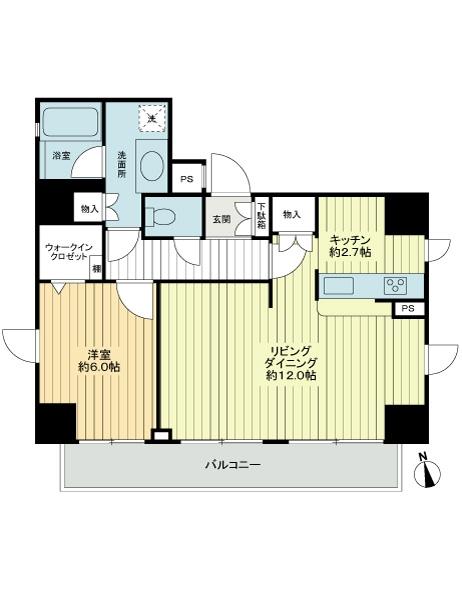 Floor plan. 1LDK, Price 33,800,000 yen, Occupied area 50.87 sq m , Balcony area 7.2 sq m 3 direction room ・ Wide span of the south-facing about 8.3m