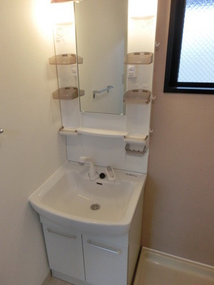 Washroom. Independent wash basin with window